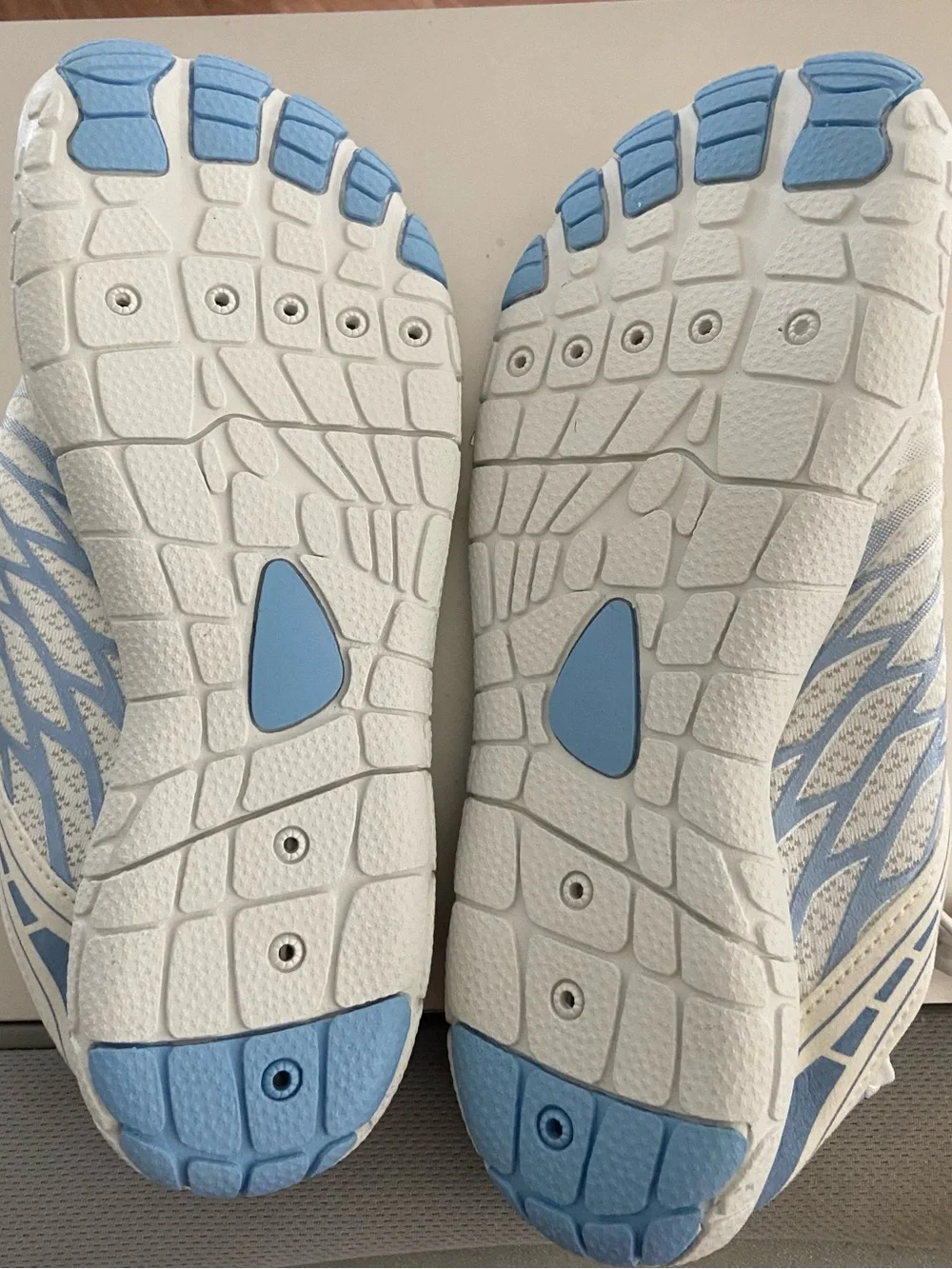 Hike footwear Women’s Lightweight White & Light Blue Slip-On walking or swim